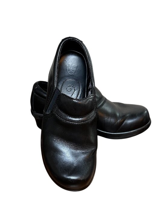 Ariat Shoes - ARIAT Clogs Women's Black Leather Slip On Size 7B Sutter 10006805 Round Toe